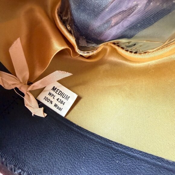 Vintage 1950s Style Mens Micro Felt Brown Wool Fedora Red Feather Accent - Picture 7 of 8